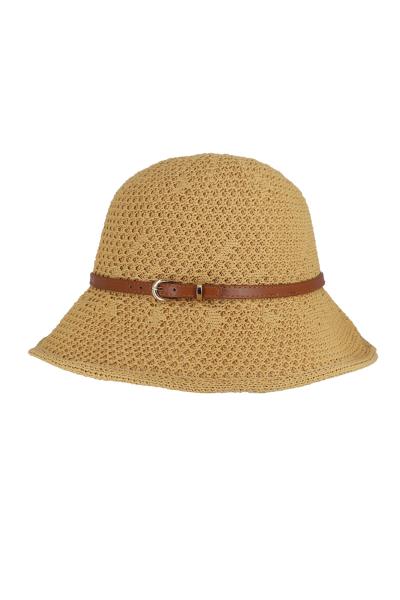 (ONLINE ONLY) FASHION STRAW BELT STRAPS BUCKET SUN HAT