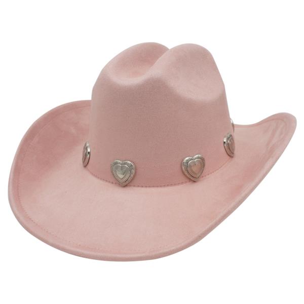 FASHION WESTERN HEART STUDDED FEDORA