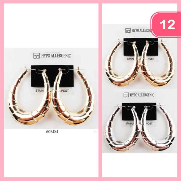 TEXTURE HOOP EARRING (12 UNITS)