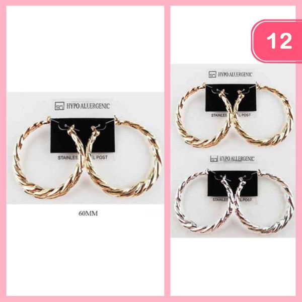 TWIST HOOP EARRING (12 UNITS)