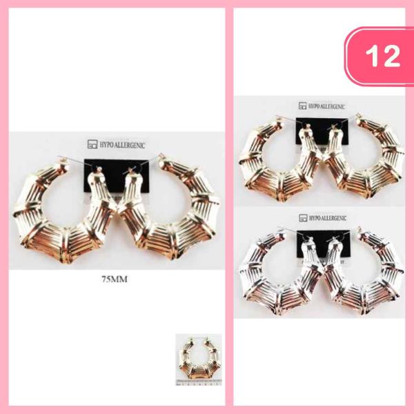 BAMBOO HOOP EARRING (12 UNITS)