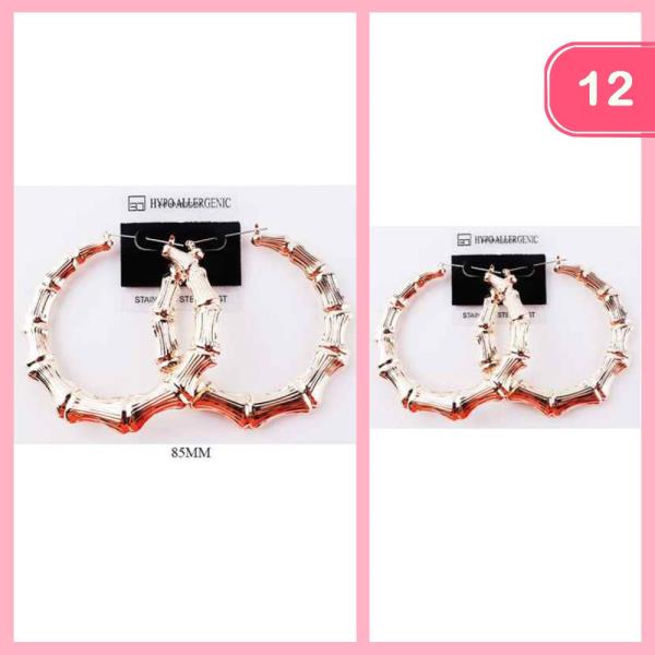BAMBOO HOOP EARRING (12 UNITS)
