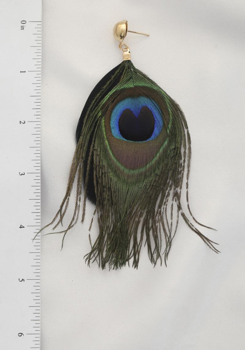 PEACOCK FEATHER EARRING