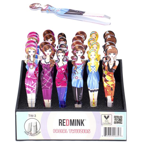 REDMINK GIRL FACIAL TWEEZERS (24 UNITS)