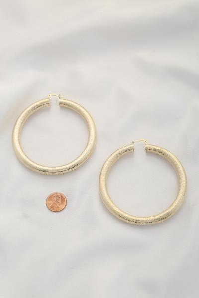 TEXTURE PIPE HOOP EARRING