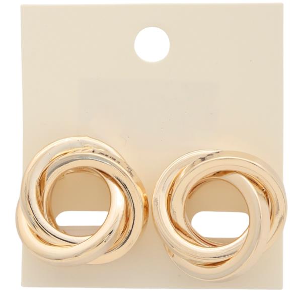 TRIPLE HOOP METAL POST EARRING