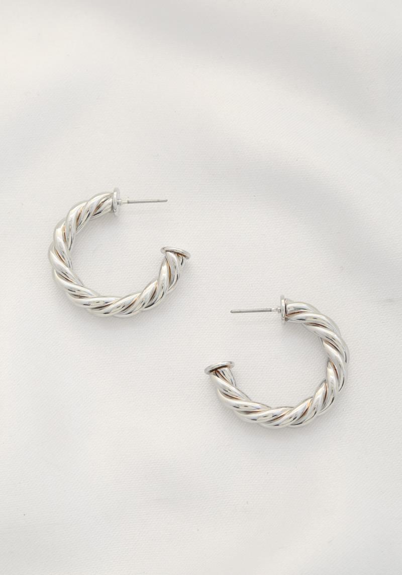 TWISTED OPEN CIRCLE EARRING