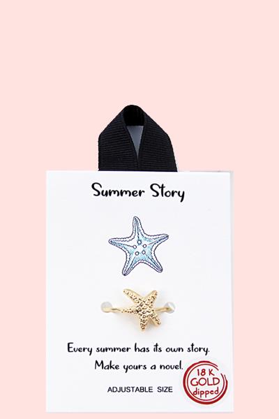 18K GOLD RHODIUM DIPPED SUMMER STORY RING