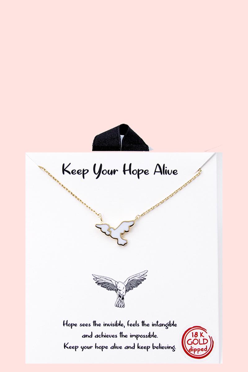 18K GOLD RHODIUM DIPPED KEEP YOUR HOPE ALIVE NECKLACE