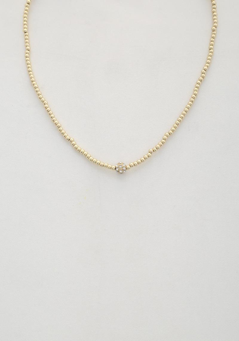 DAINTY ROUND COIN BEADED NECKLACE