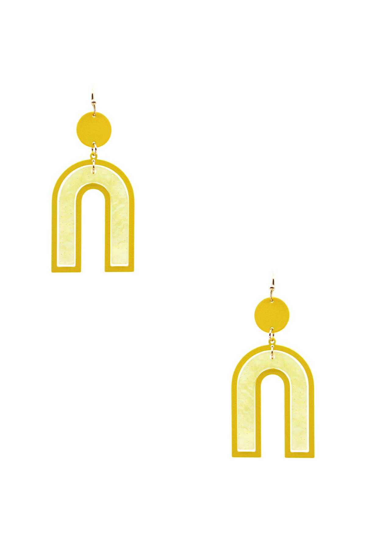 COLOR ACRYLIC U DANGLE EARRING