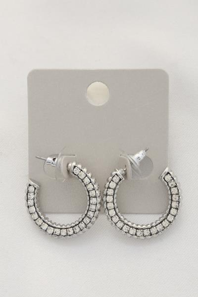 CRYSTAL EDGE OPEN HOOP EARRING