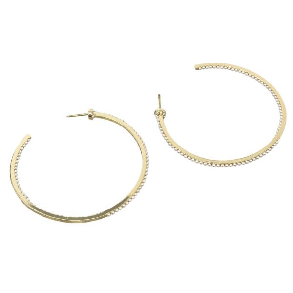 RHINESTONE CURVE METAL HOOP EARRING