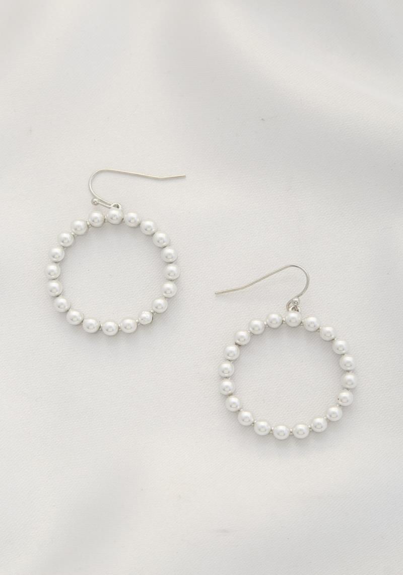 PEARL BEAD ROUND DANGLE EARRING