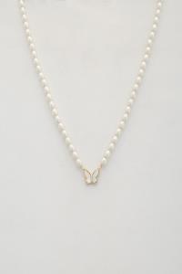 BUTTERFLY CHARM FRESH WATER PEARL NECKLACE