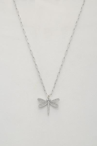 DARONGFLY PENDANT PAPERCLIP LINK NECKLACE
