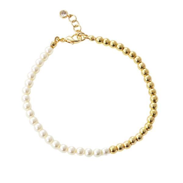 PEARL METAL BEAD BRACELET