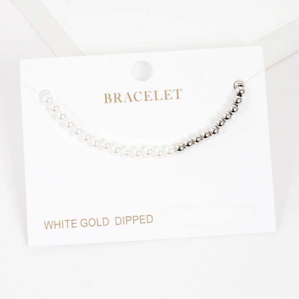 PEARL METAL BEAD BRACELET