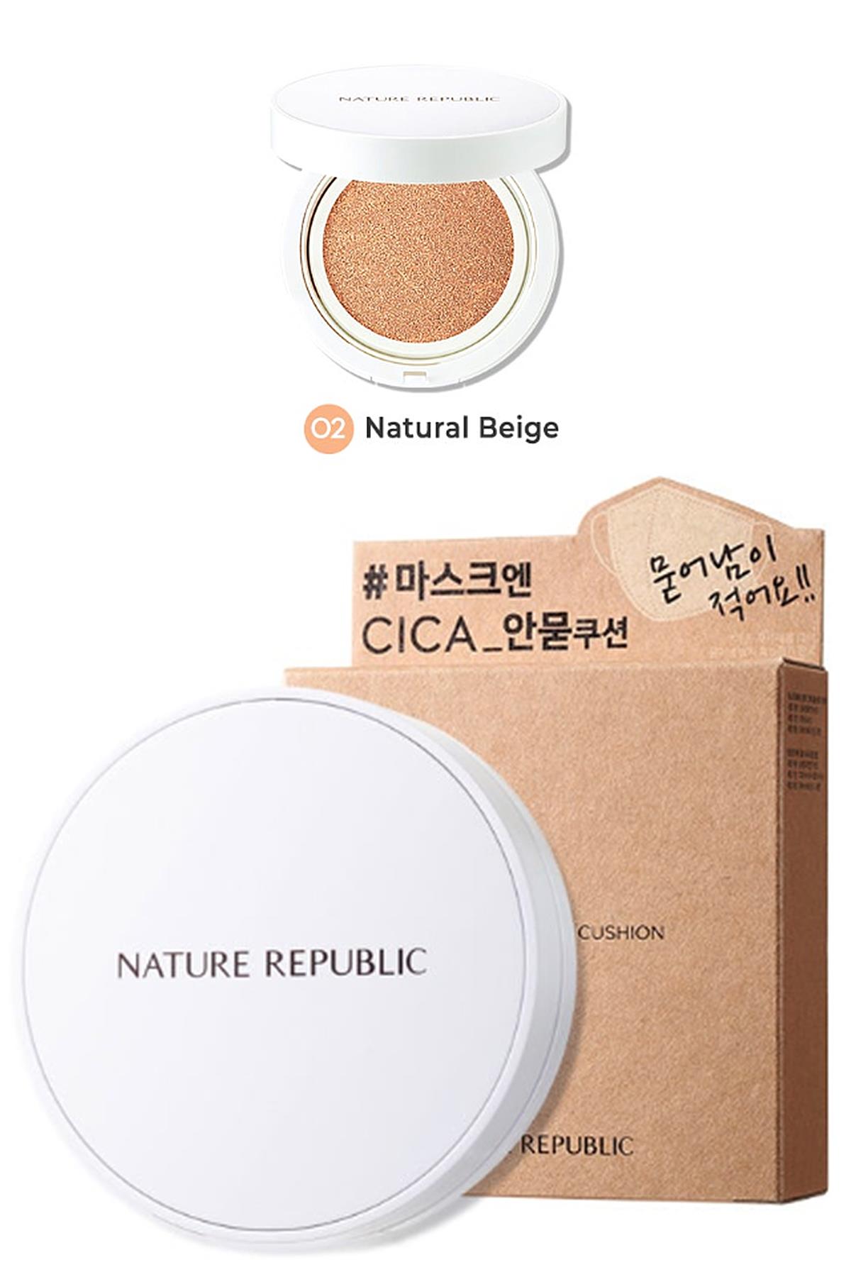 NATURE REPUBLIC GREEN DERMA MILD CICA SERUM COVER CUSHION NATURAL BEIGE
