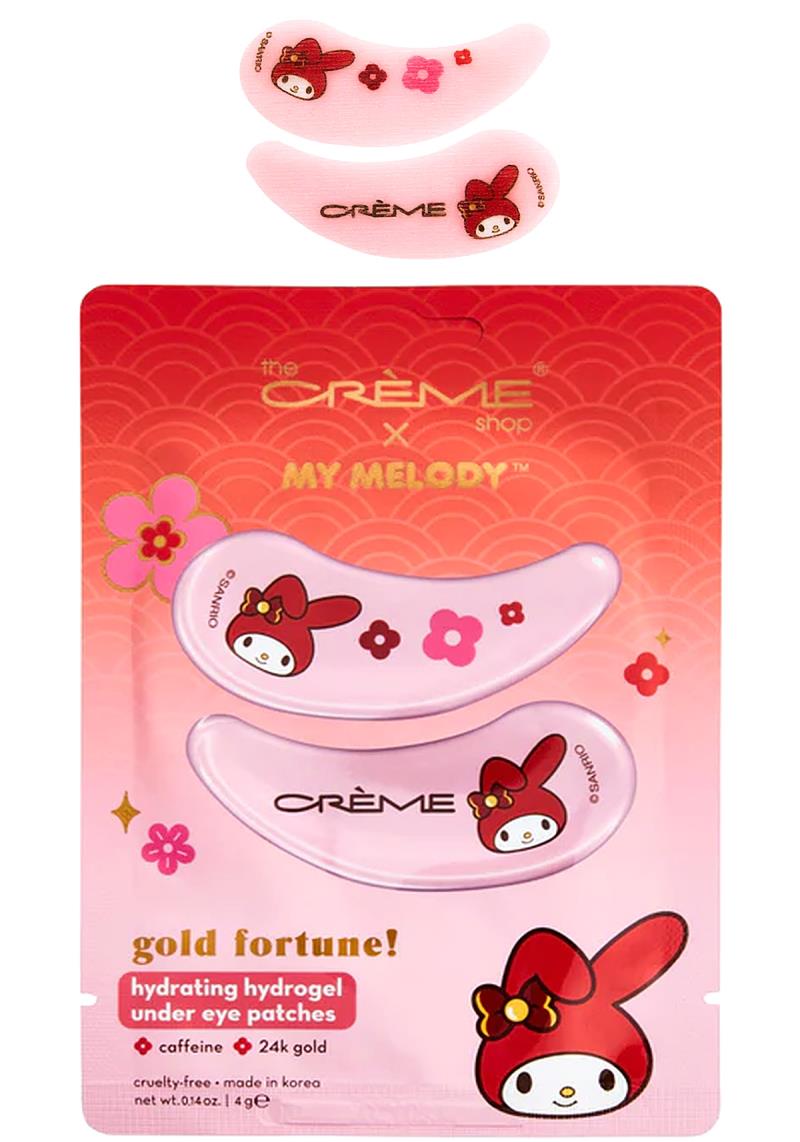 THE CREME SHOP MY MELODY GOLD FORTUNE HYDRATING HYDROGEL UNDER EYE PATCHES 6 PC SET