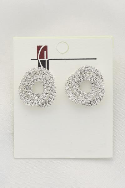 ROUND CRYSTAL POST EARRING