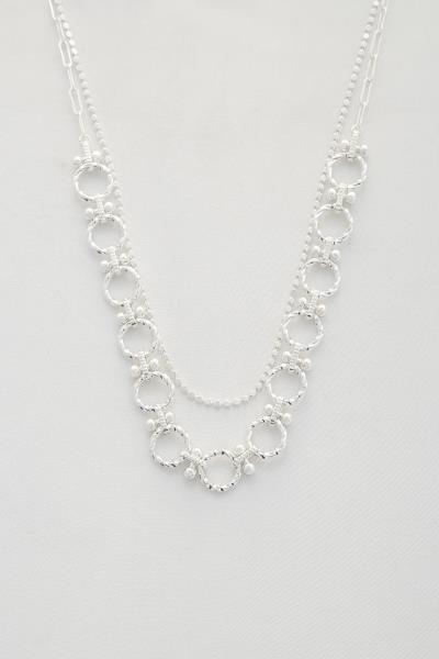 COIN LINK METAL LAYERED LAYERED NECKLACE