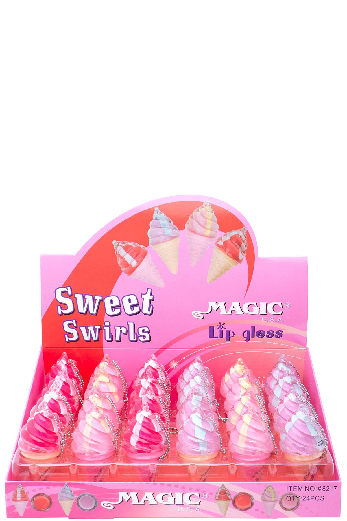 SWEET SWIRLS MAGIC LIP GLOSS 24 PCS