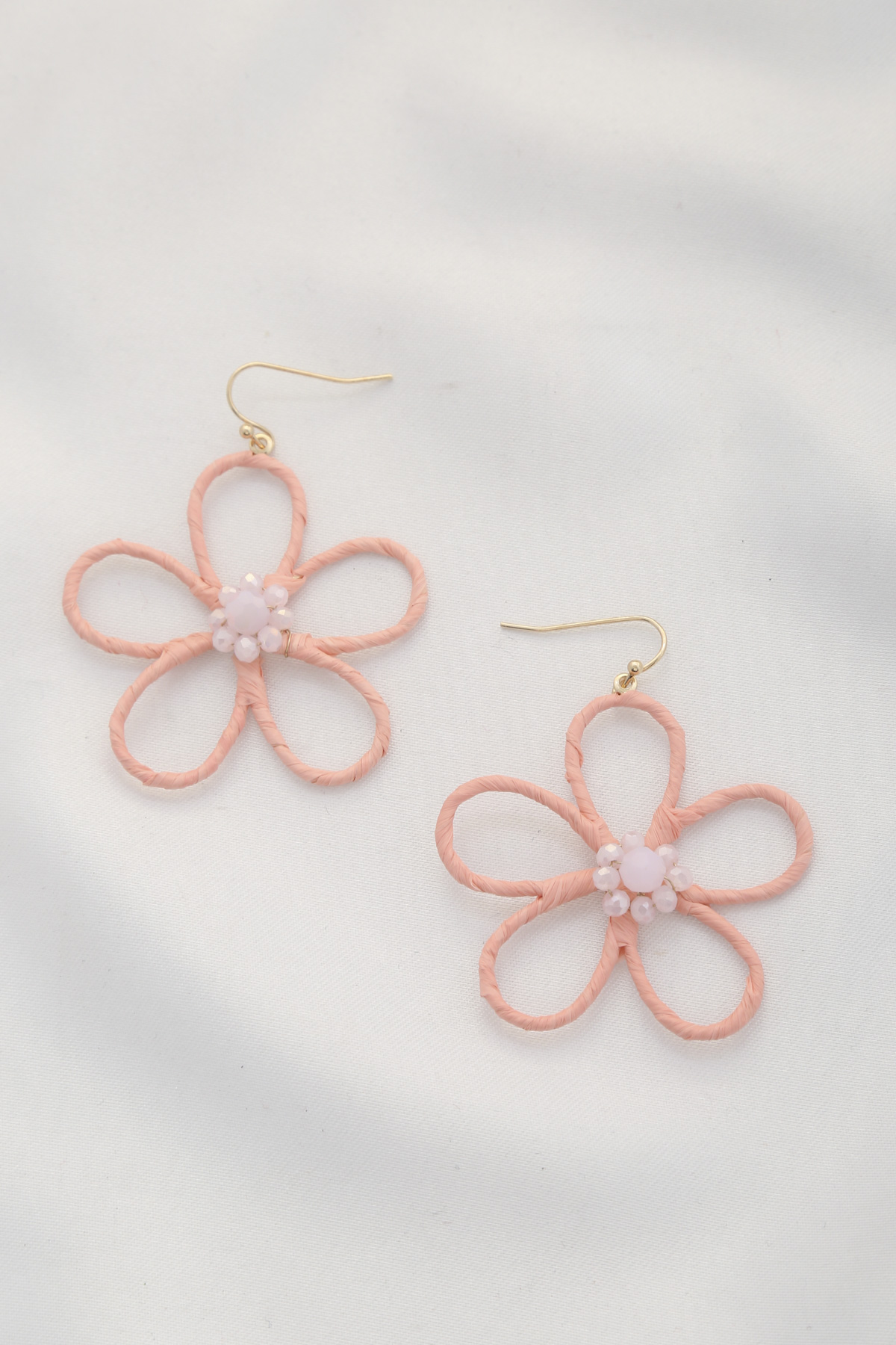 FLOWER BEADED DANGLE EARRING