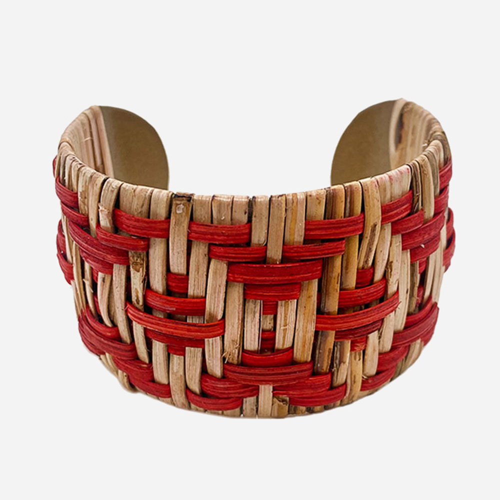 PATTERNED RATTAN BANGLE BRACELET