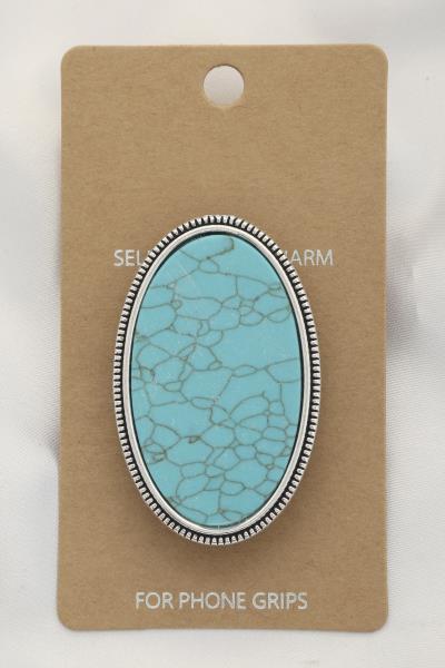 OVAL TURQUOISE PHONE GRIP