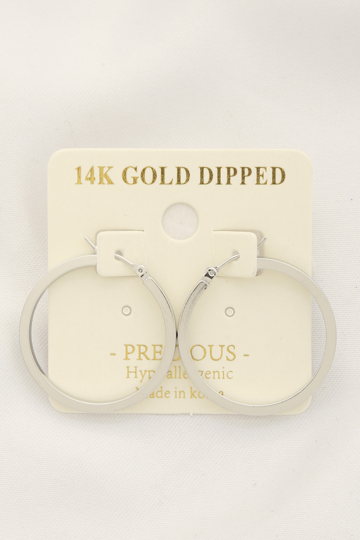 SQUARE EDGE 14K GOLD DIPPED HOOP EARRING