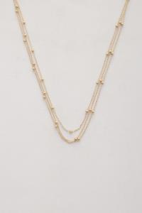 BALL BEAD CHAIN LAYERED NECKLACE