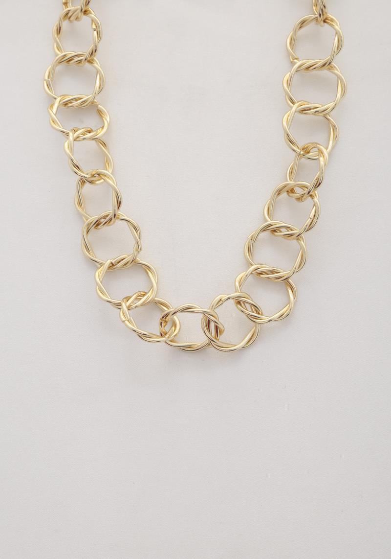 TWISTED CIRCLE METAL LINK NECKLACE