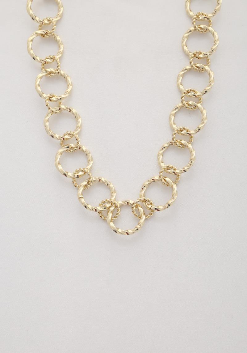 TWISTED CIRCLE LINK METAL NECKLACE