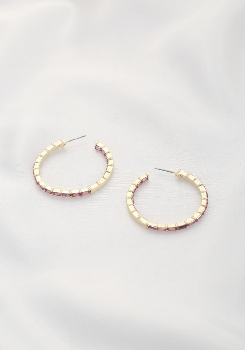 CRYSTAL OPEN CIRCLE EARRING
