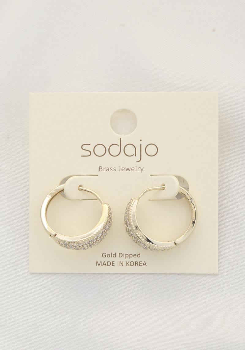 SODAJO CRYSTAL HOOP EARRING