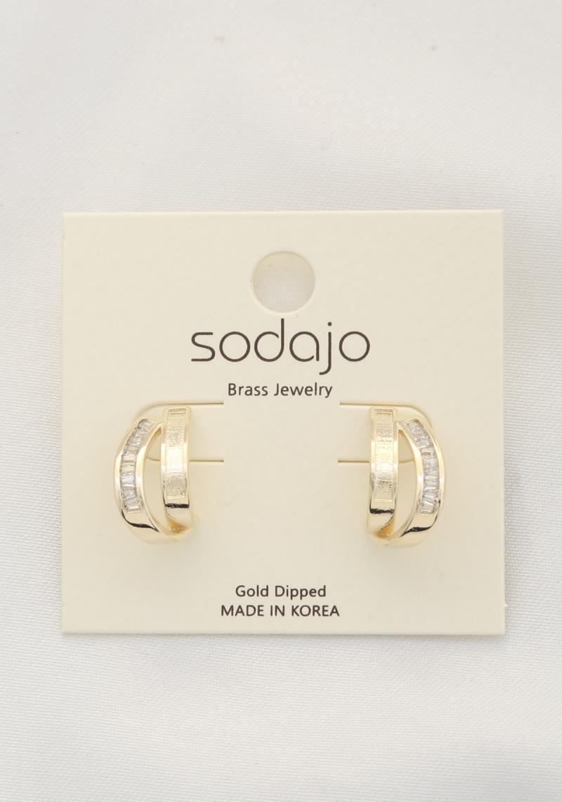 SODAJO CRYSTAL METAL EARRING