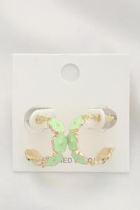 FLOWER EDGE HOOP EARRING
