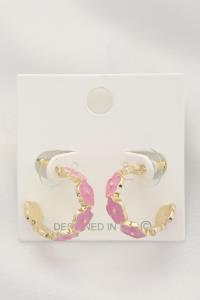 FLOWER EDGE HOOP EARRING