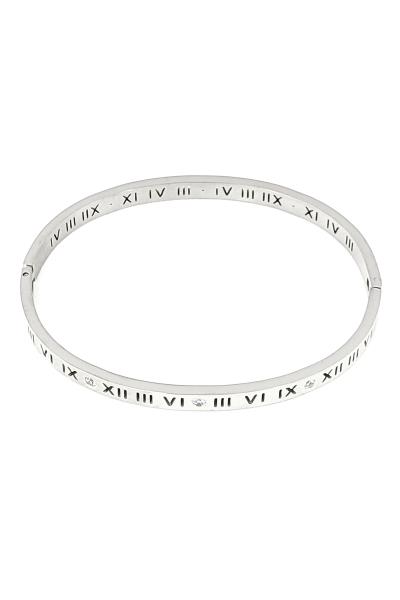 STAINLESS STEEL ROMAN NUMBER HINGE BRACELET