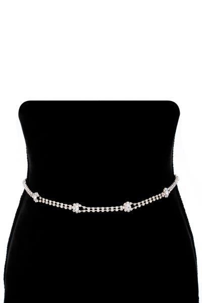 RHINESTONE CRYSTAL LAYER CHAIN HOOK BELT