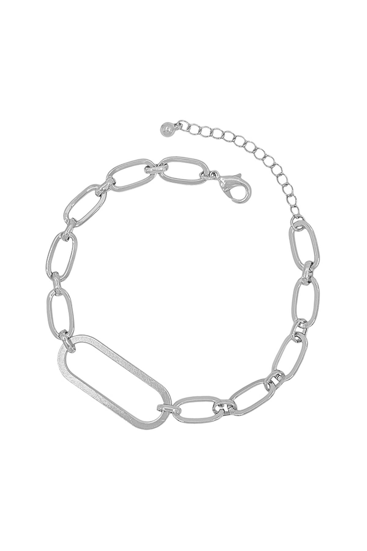 OVAL CASTING ACCENT / CLIP CHAIN BRACELET