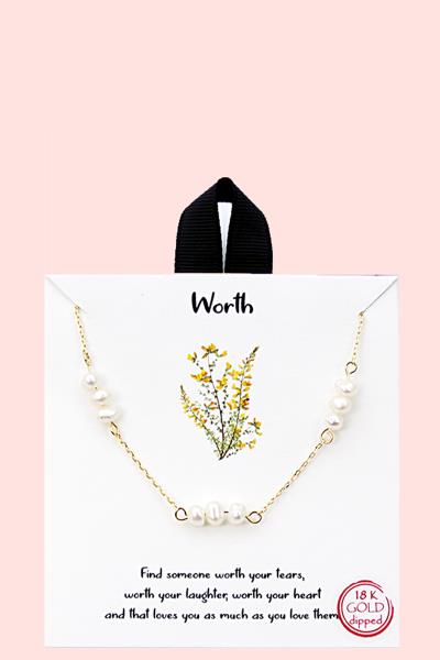 18K GOLD RHODIUM DIPPED WORTH NECKLACE
