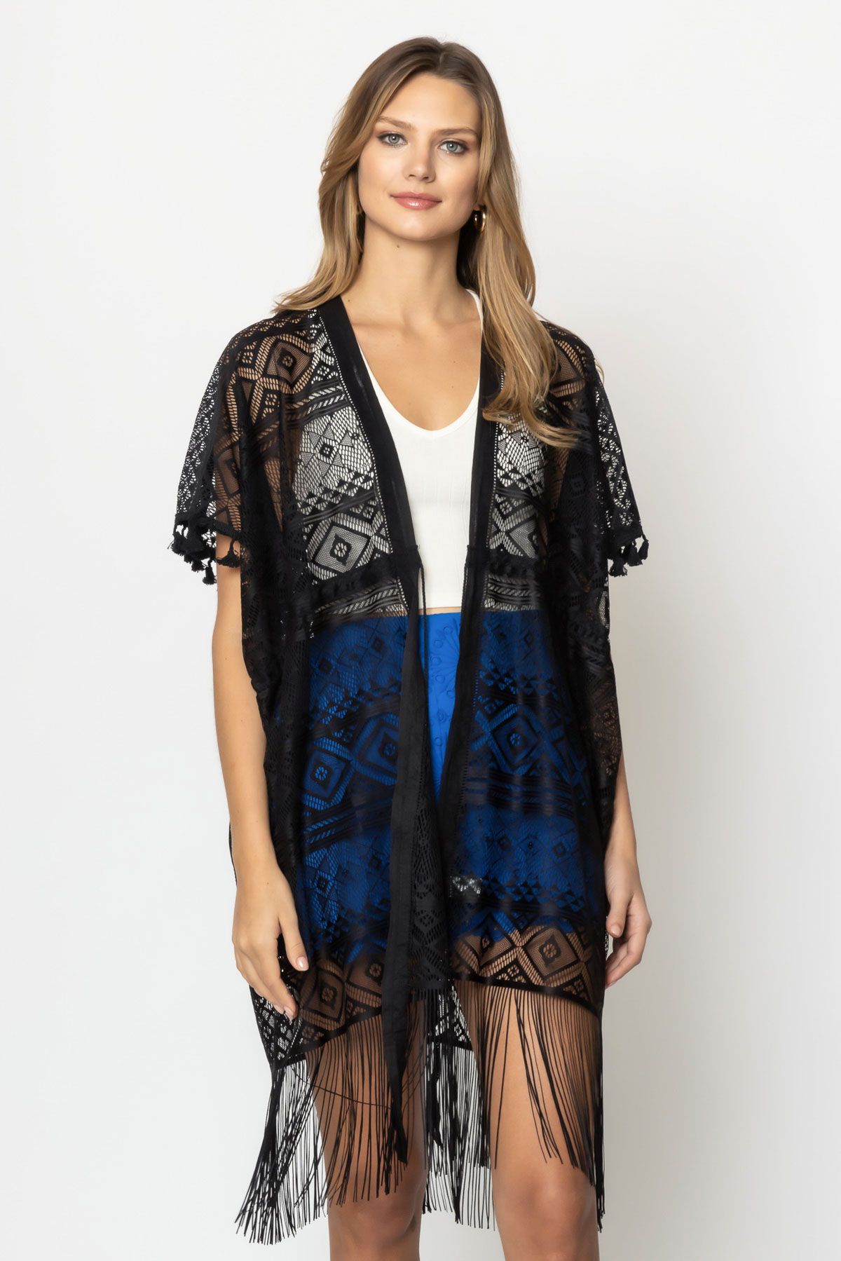 GEOMETRIC LACE KIMONO