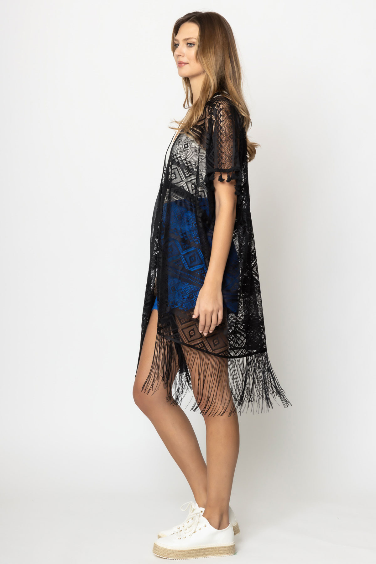 GEOMETRIC LACE KIMONO