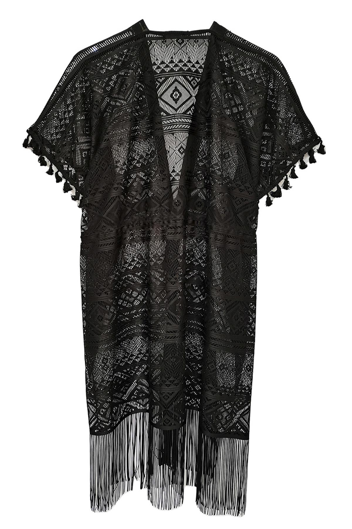 GEOMETRIC LACE KIMONO