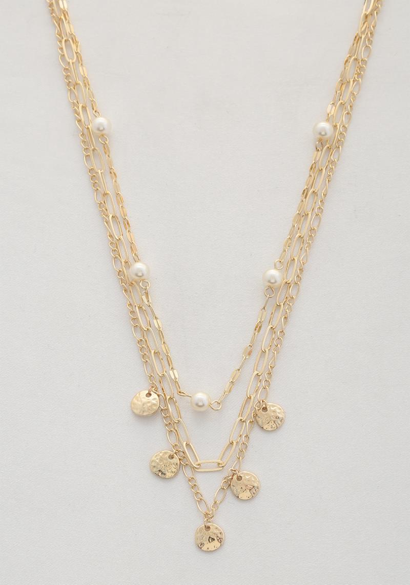 3 LAYERED METAL CHAIN NECKLACE