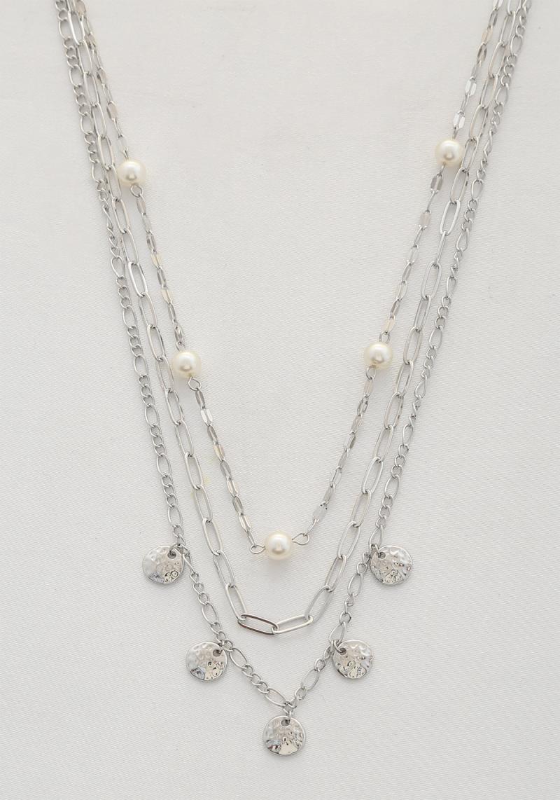 3 LAYERED METAL CHAIN NECKLACE