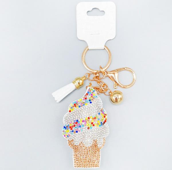 RHINESTONE ICE CREAM KEYCHAIN