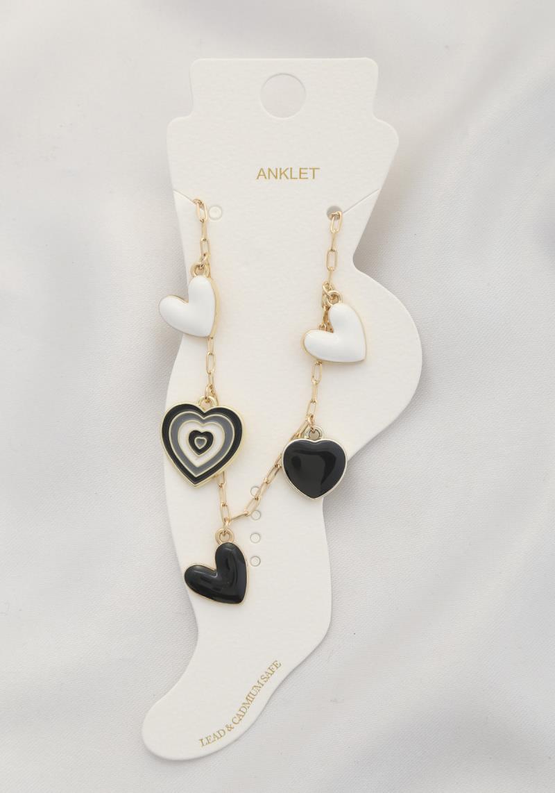 HEART CHARM OVAL LINK ANKLET